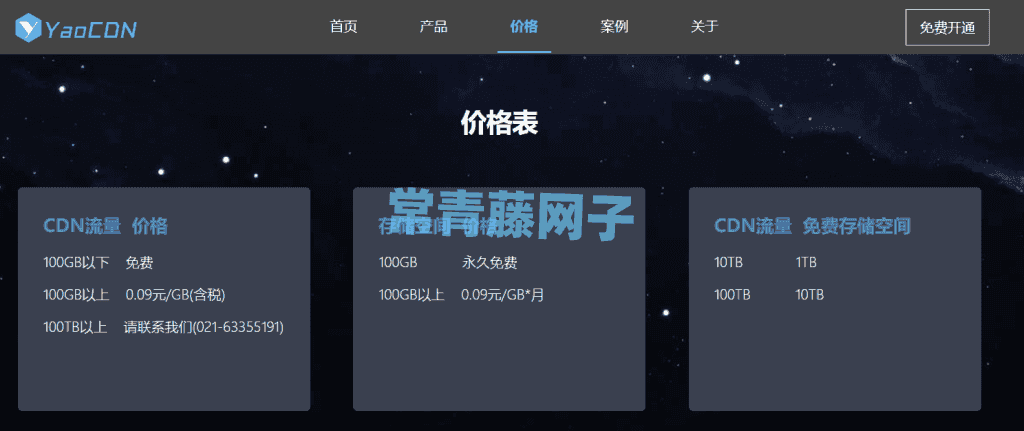 YaoCDN免费提供100G的CDN加速流量。