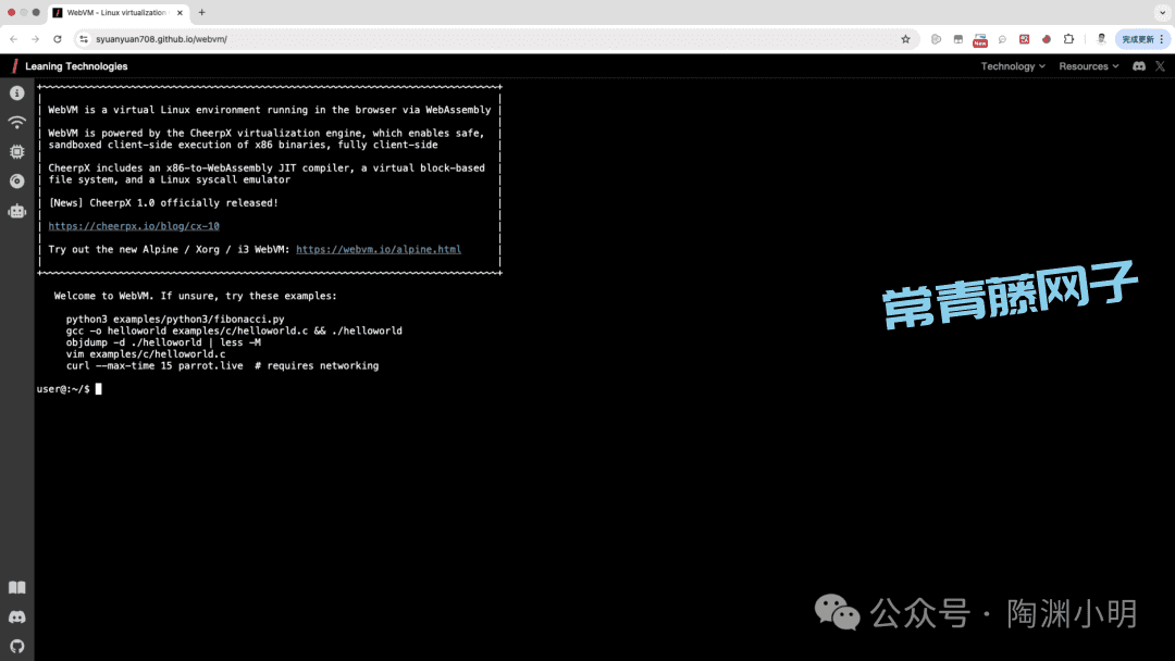 告别虚拟机，webVM让你在浏览器中运行 Linux ！无需安装配置，打开网页就能用！超方便